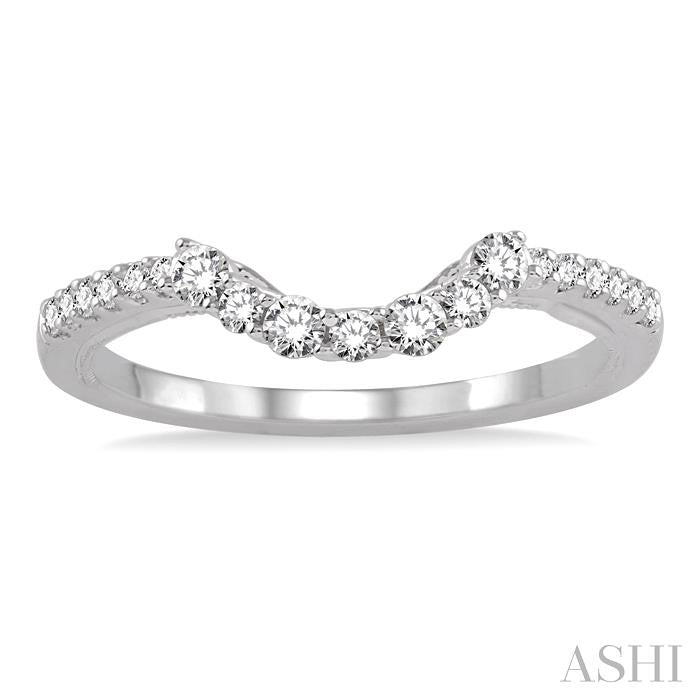 1/3 Ctw Round Cut Diamond Wedding Band in 14K White Gold
