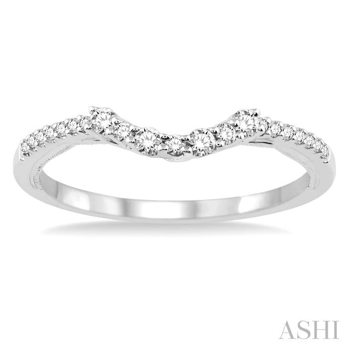 1/5 Ctw Round Cut Diamond Wedding Band in 14K White Gold