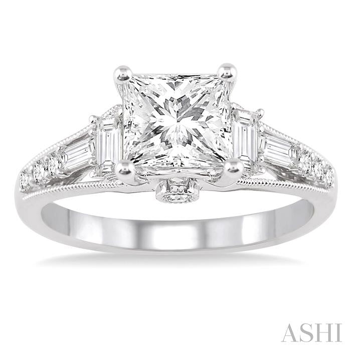 1/2 Ctw Diamond Semi-Mount Engagement Ring in 14K White Gold