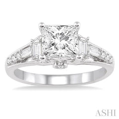 1/2 Ctw Diamond Semi-Mount Engagement Ring in 14K White Gold