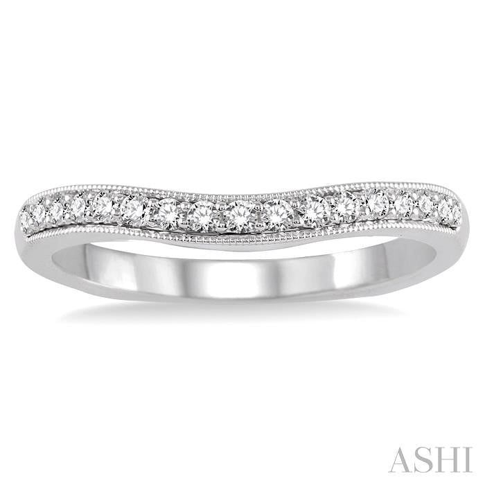 1/4 Ctw Round Cut Diamond Wedding Band in 14K White Gold