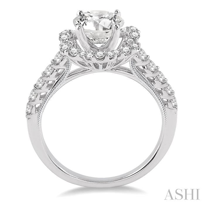 5/8 Ctw Diamond Semi-Mount Engagement Ring in 14K White Gold