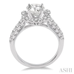 5/8 Ctw Diamond Semi-Mount Engagement Ring in 14K White Gold