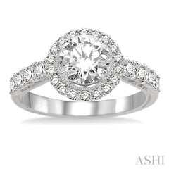 5/8 Ctw Diamond Semi-Mount Engagement Ring in 14K White Gold