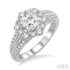 3/4 Ctw Diamond Semi-Mount Engagement Ring in 14K White Gold