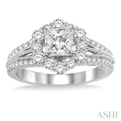 3/4 Ctw Diamond Semi-Mount Engagement Ring in 14K White Gold