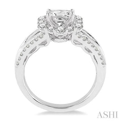 3/4 Ctw Diamond Semi-Mount Engagement Ring in 14K White Gold
