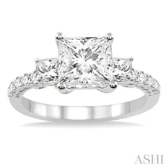 1/2 Ctw Diamond Semi-Mount Engagement Ring in Platinum