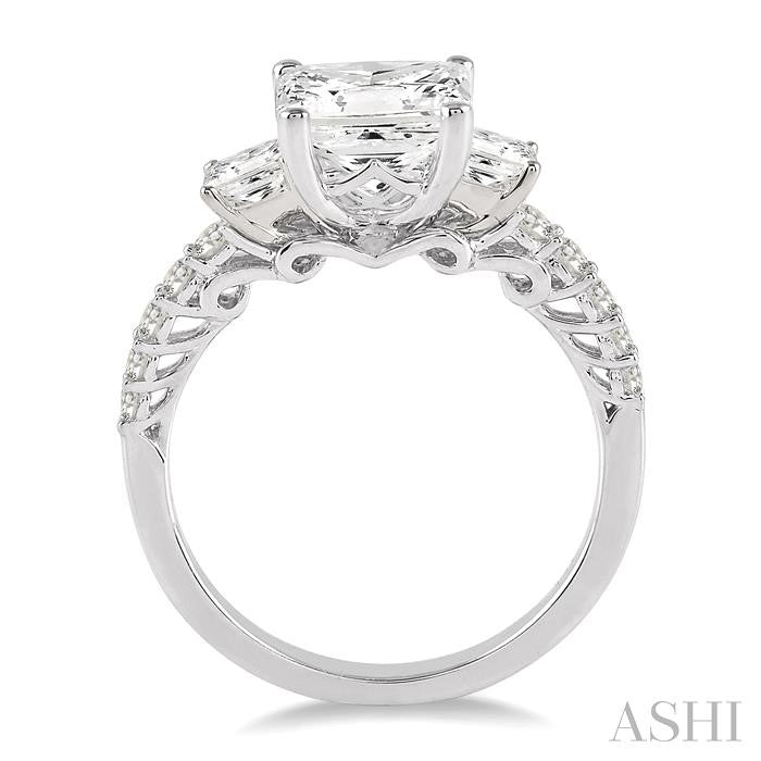 1/2 Ctw Diamond Semi-Mount Engagement Ring in Platinum