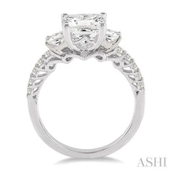 1/2 Ctw Diamond Semi-Mount Engagement Ring in Platinum