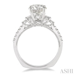 3/8 Ctw Diamond Semi-Mount Engagement Ring in 14K White Gold