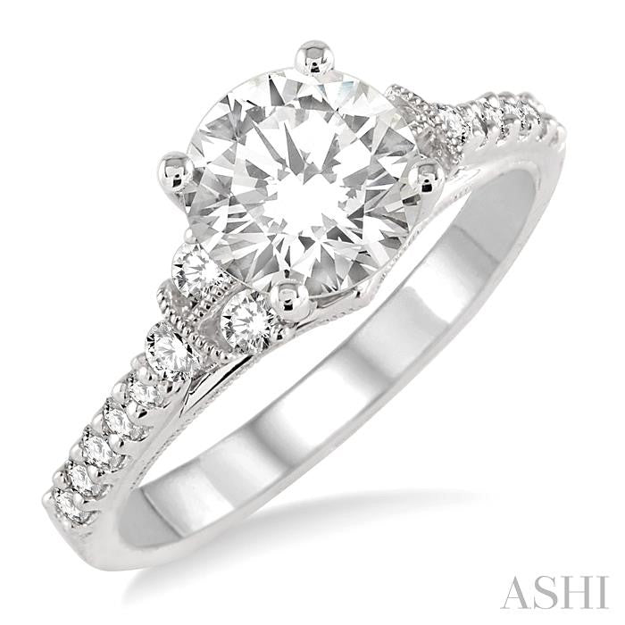 3/8 Ctw Diamond Semi-Mount Engagement Ring in Platinum