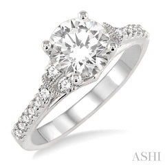 3/8 Ctw Diamond Semi-Mount Engagement Ring in Platinum