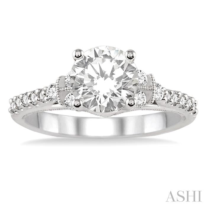 3/8 Ctw Diamond Semi-Mount Engagement Ring in Platinum