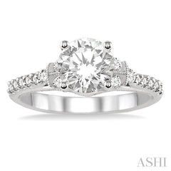 3/8 Ctw Diamond Semi-Mount Engagement Ring in Platinum
