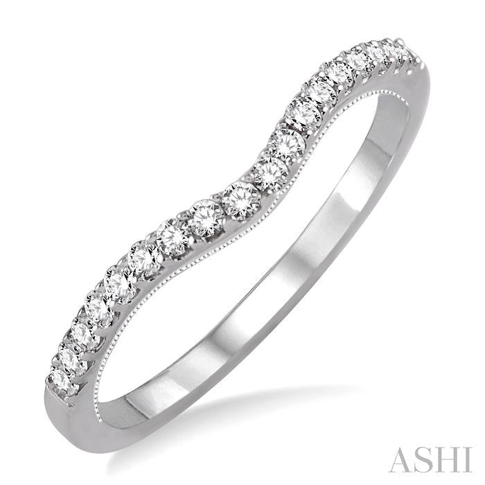 1/4 Ctw Round Cut Diamond Wedding Band in 14K White Gold