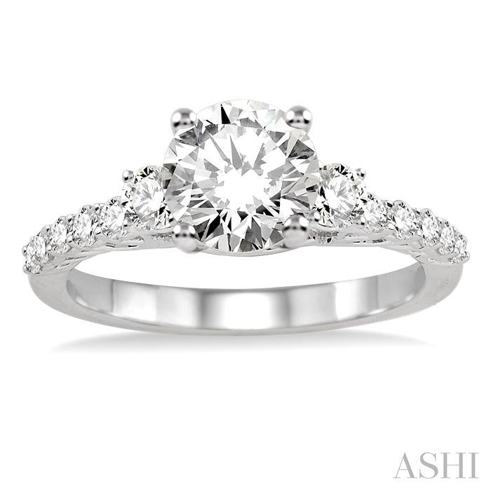1/2 Ctw Diamond Semi-Mount Engagement Ring in 14K White Gold