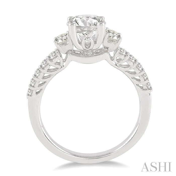 1/2 Ctw Diamond Semi-Mount Engagement Ring in 14K White Gold