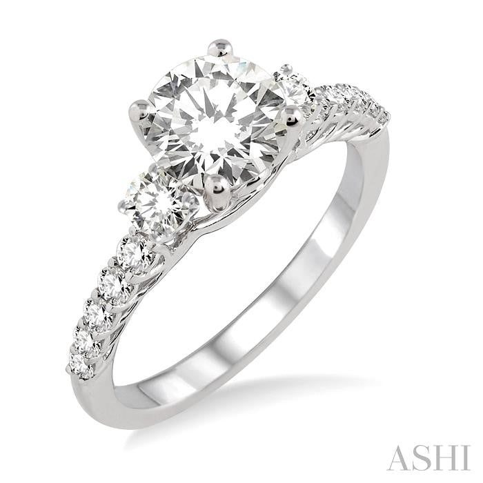 1/2 Ctw Diamond Semi-Mount Engagement Ring in Platinum