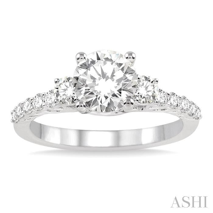 1/2 Ctw Diamond Semi-Mount Engagement Ring in Platinum