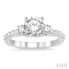 1/2 Ctw Diamond Semi-Mount Engagement Ring in Platinum