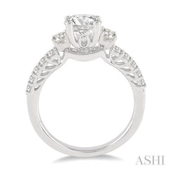 1/2 Ctw Diamond Semi-Mount Engagement Ring in Platinum