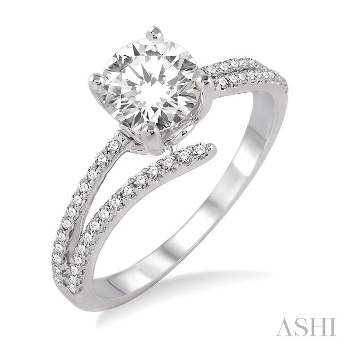 1/3 Ctw Diamond Semi-Mount Engagement Ring in 14K white gold