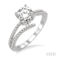 1/3 Ctw Diamond Semi-Mount Engagement Ring in Platinum