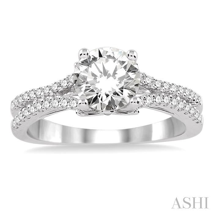 1/4 Ctw Diamond Semi-Mount Engagement Ring in Platinum
