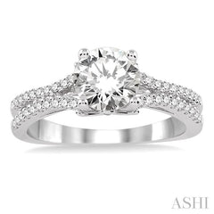 1/4 Ctw Diamond Semi-Mount Engagement Ring in Platinum