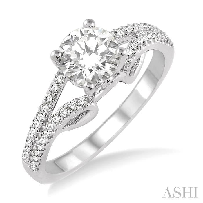 1/3 Ctw Diamond Semi-Mount Engagement Ring in Platinum