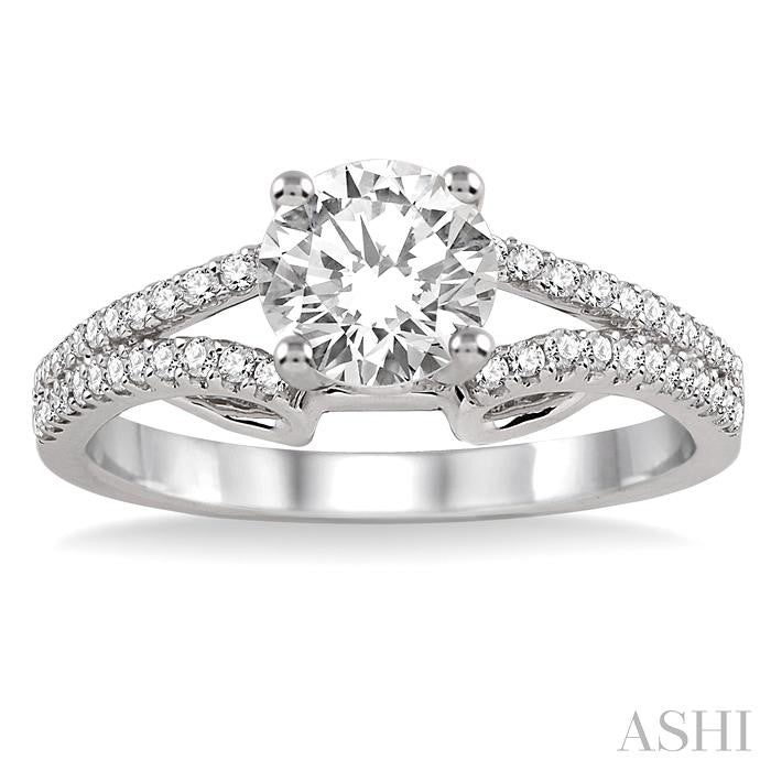 1/3 Ctw Diamond Semi-Mount Engagement Ring in Platinum
