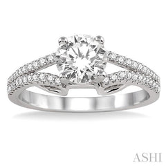1/3 Ctw Diamond Semi-Mount Engagement Ring in Platinum