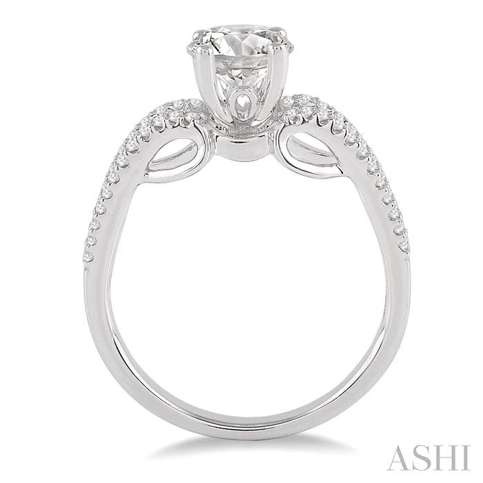 1/3 Ctw Diamond Semi-Mount Engagement Ring in Platinum
