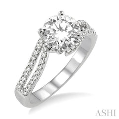 1/3 Ctw Diamond Semi-Mount Engagement Ring in 14K White Gold