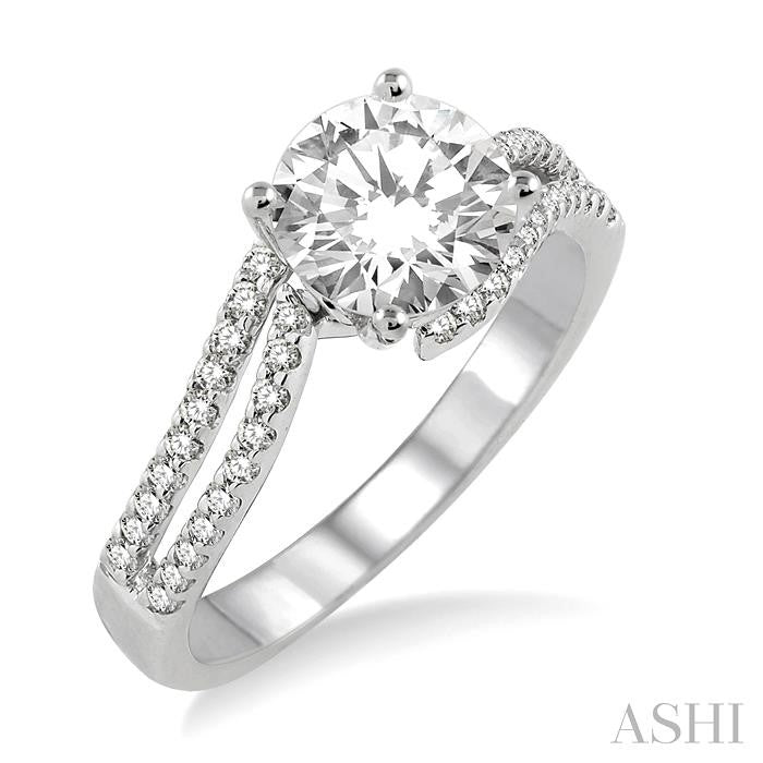 1/3 Ctw Diamond Semi-Mount Engagement Ring in Platinum