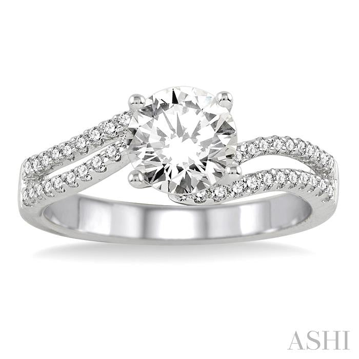 1/3 Ctw Diamond Semi-Mount Engagement Ring in Platinum