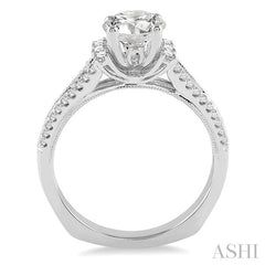 1/3 Ctw Diamond Semi-Mount Engagement Ring in Platinum