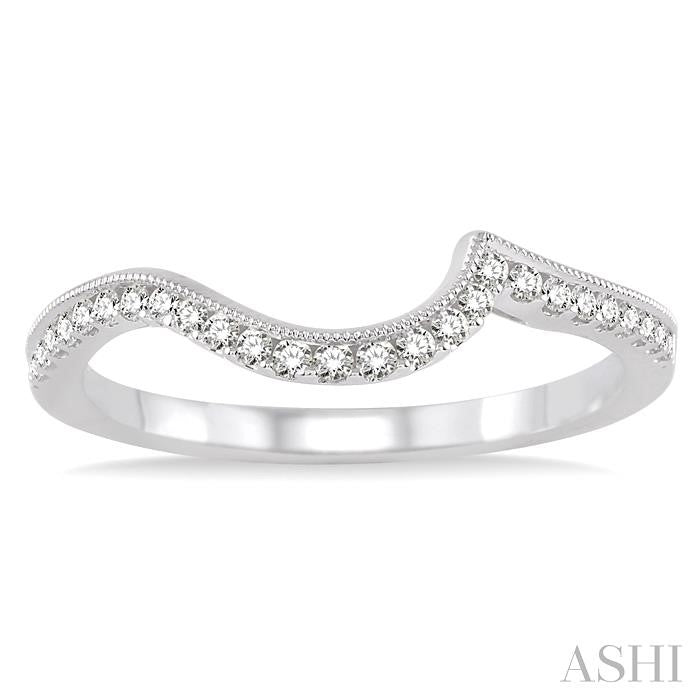1/5 Ctw Round Cut Diamond Wedding Band in 14K White Gold