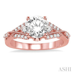 1/3 Ctw Diamond Semi-Mount Engagement Ring in 14K Rose Gold
