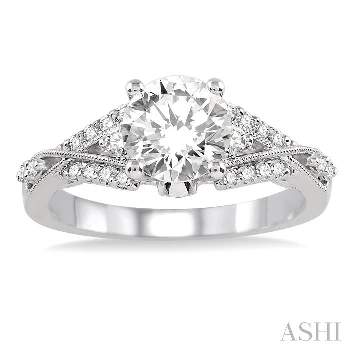 1/3 Ctw Diamond Semi-Mount Engagement Ring in 14K White Gold