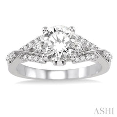 1/3 Ctw Diamond Semi-Mount Engagement Ring in 14K White Gold