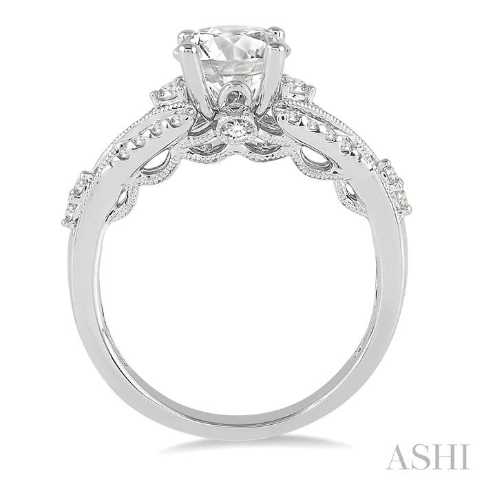 1/3 Ctw Diamond Semi-Mount Engagement Ring in 14K White Gold