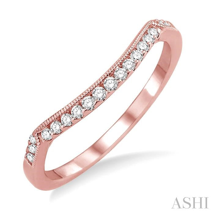 1/5 Ctw Round Cut Diamond Wedding Band in 14K Rose Gold
