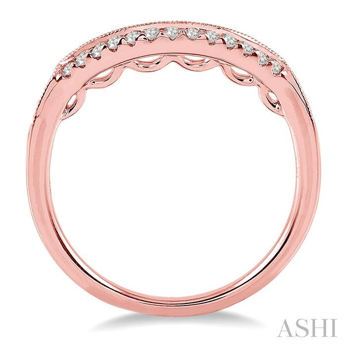 1/5 Ctw Round Cut Diamond Wedding Band in 14K Rose Gold