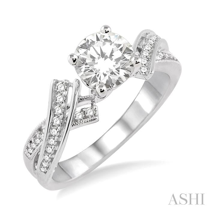 1/3 Ctw Diamond Semi-Mount Engagement Ring in 14K White Gold