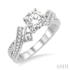 1/3 Ctw Diamond Semi-Mount Engagement Ring in 14K White Gold