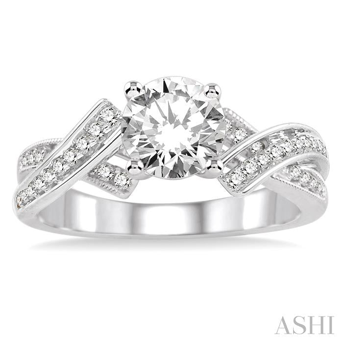 1/3 Ctw Diamond Semi-Mount Engagement Ring in 14K White Gold