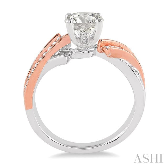 1/3 Ctw Diamond Semi-Mount Engagement Ring in 14K White and Rose Gold