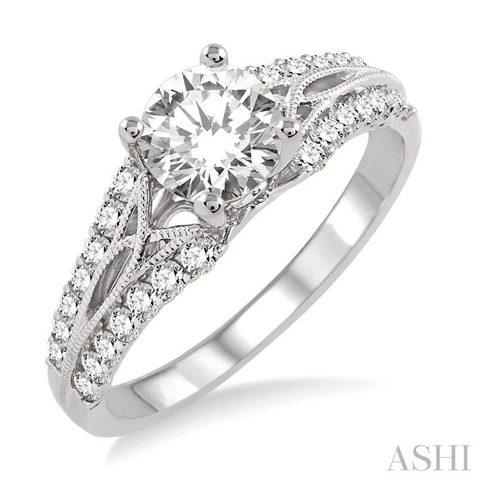 3/8 Ctw Diamond Semi-Mount Engagement Ring in 14K White Gold